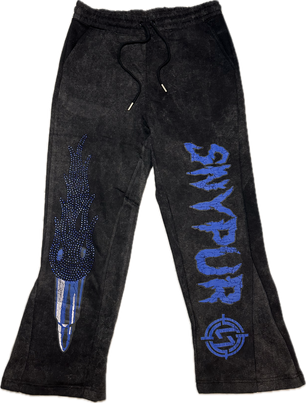 Rhinestone Snypur Tracksuit Black/Blue