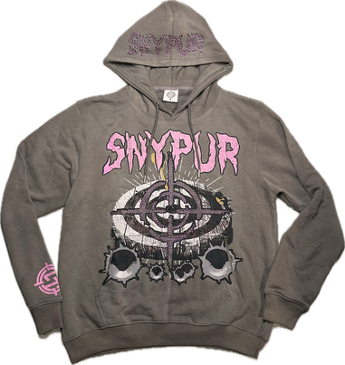 Rhinestone Snypur Tracksuit Gray/Pink